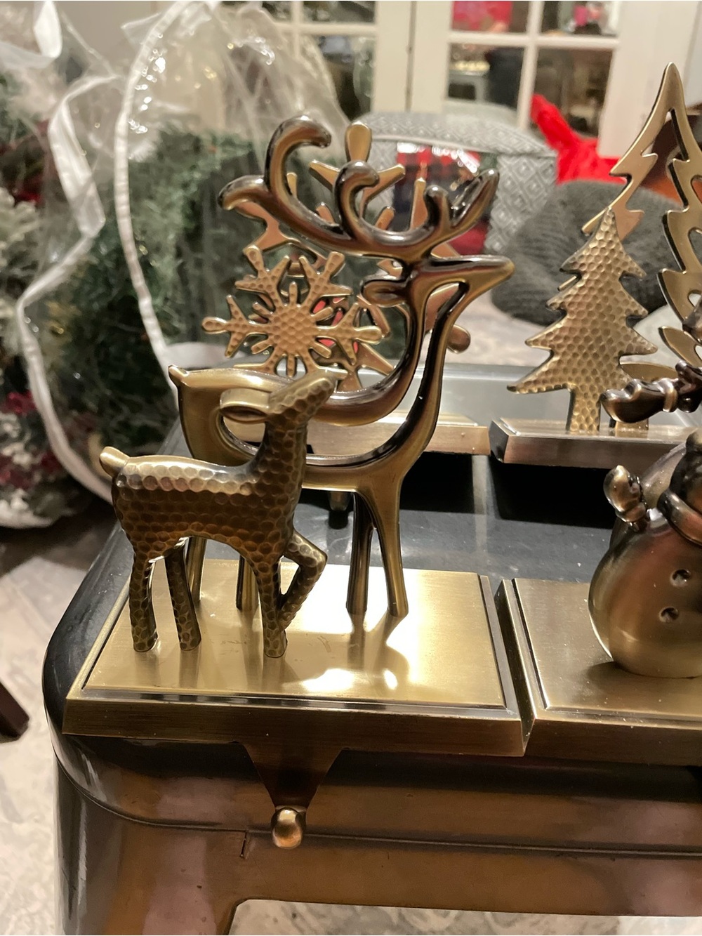 Metallic Holiday stocking holder Set - Picture 2 of 6